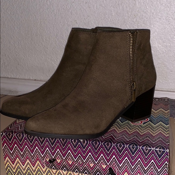 JustFab Shoes - Army Green Booties